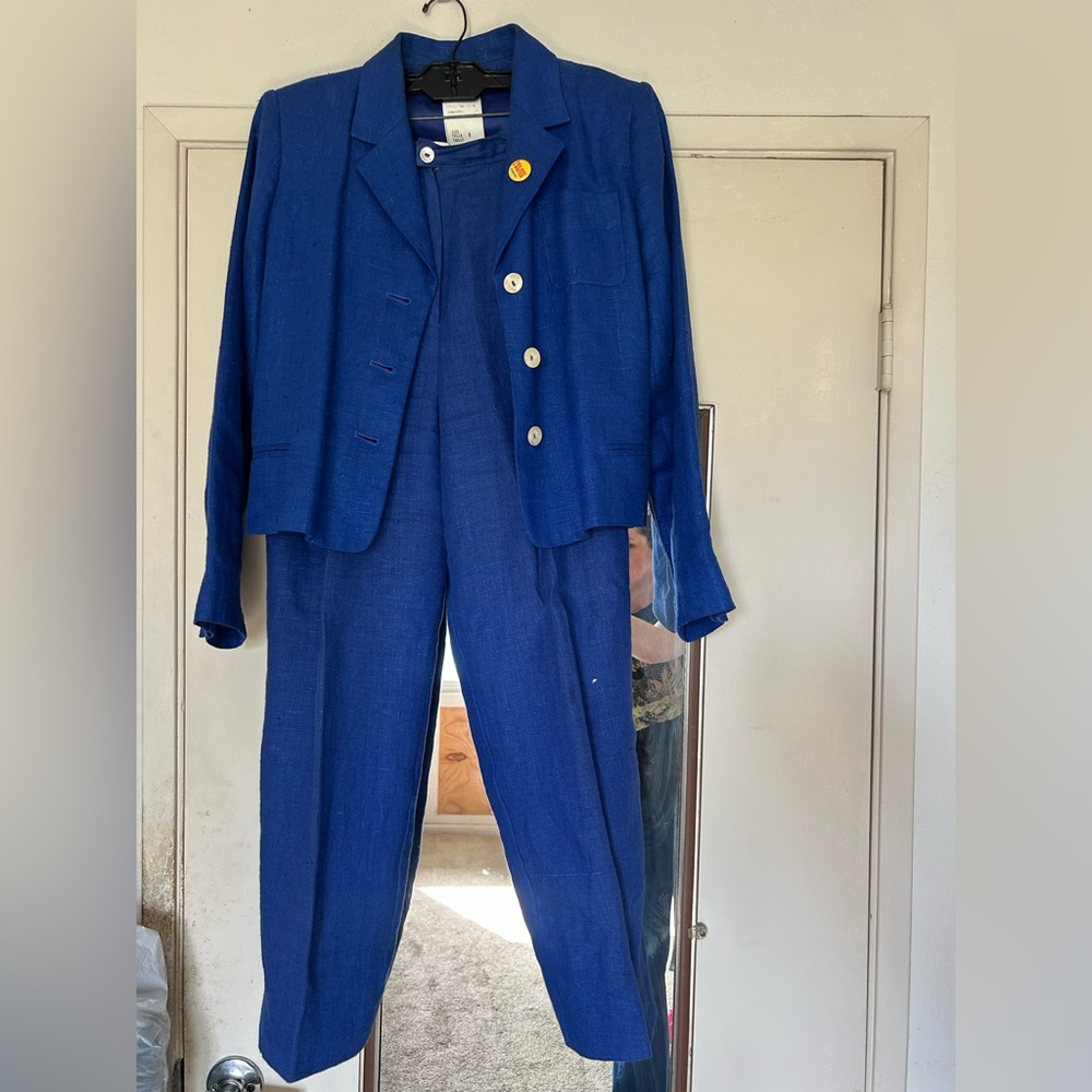 Harve Benard Blue Linen Jacket